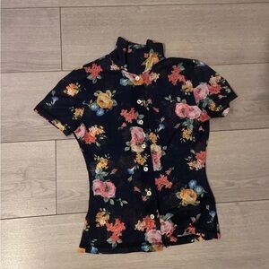 Floral Button-Up Women's Top